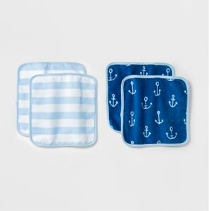 Baby Plush 4pk Washcloth Set - Cloud Island Bayshore Blue